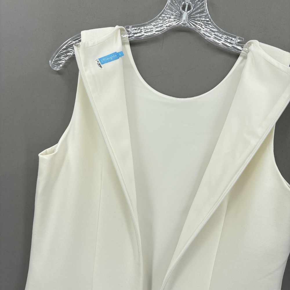 J McLaughlin Dress Womens 6 White Sleeveless Sheath Midi Stretch Lined Murphy - Picture 10 of 11